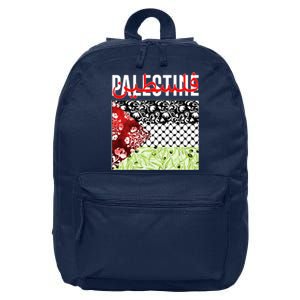 Support Palestine Flag Traditional Keffiyeh Floral Patterns 16 in Basic Backpack