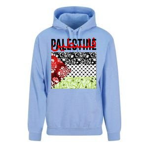 Support Palestine Flag Traditional Keffiyeh Floral Patterns Unisex Surf Hoodie