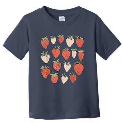 Strawberry Pattern Fruitarian Berry Strawberries Fruit Lover Toddler T-Shirt