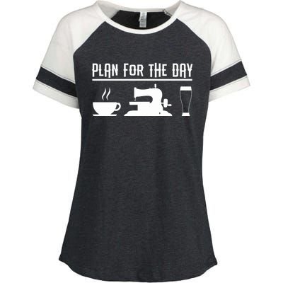 Sewers Plan For The Day Sewing Machine Sewing Seamstress Gift Enza Ladies Jersey Colorblock Tee