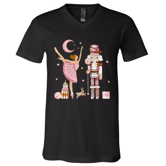 Sugar Plum Fairy Nutcracker Christmas Cute Xmas V-Neck T-Shirt