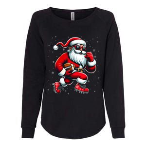 Santa Playing Football Christmas Football Players Womens California Wash Sweatshirt