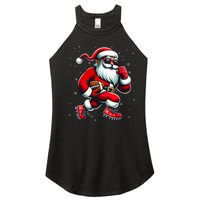 Santa Playing Football Christmas Football Players Women's Perfect Tri Rocker Tank