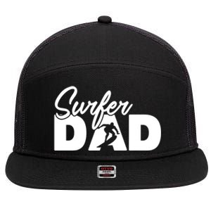 Surfing Papa Funny Surfing Dad Father Gift 7 Panel Mesh Trucker Snapback Hat