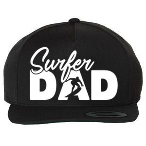 Surfing Papa Funny Surfing Dad Father Gift Wool Snapback Cap