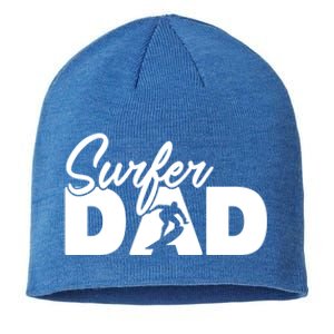 Surfing Papa Funny Surfing Dad Father Gift Sustainable Beanie