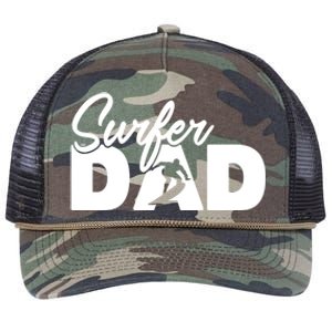 Surfing Papa Funny Surfing Dad Father Gift Retro Rope Trucker Hat Cap