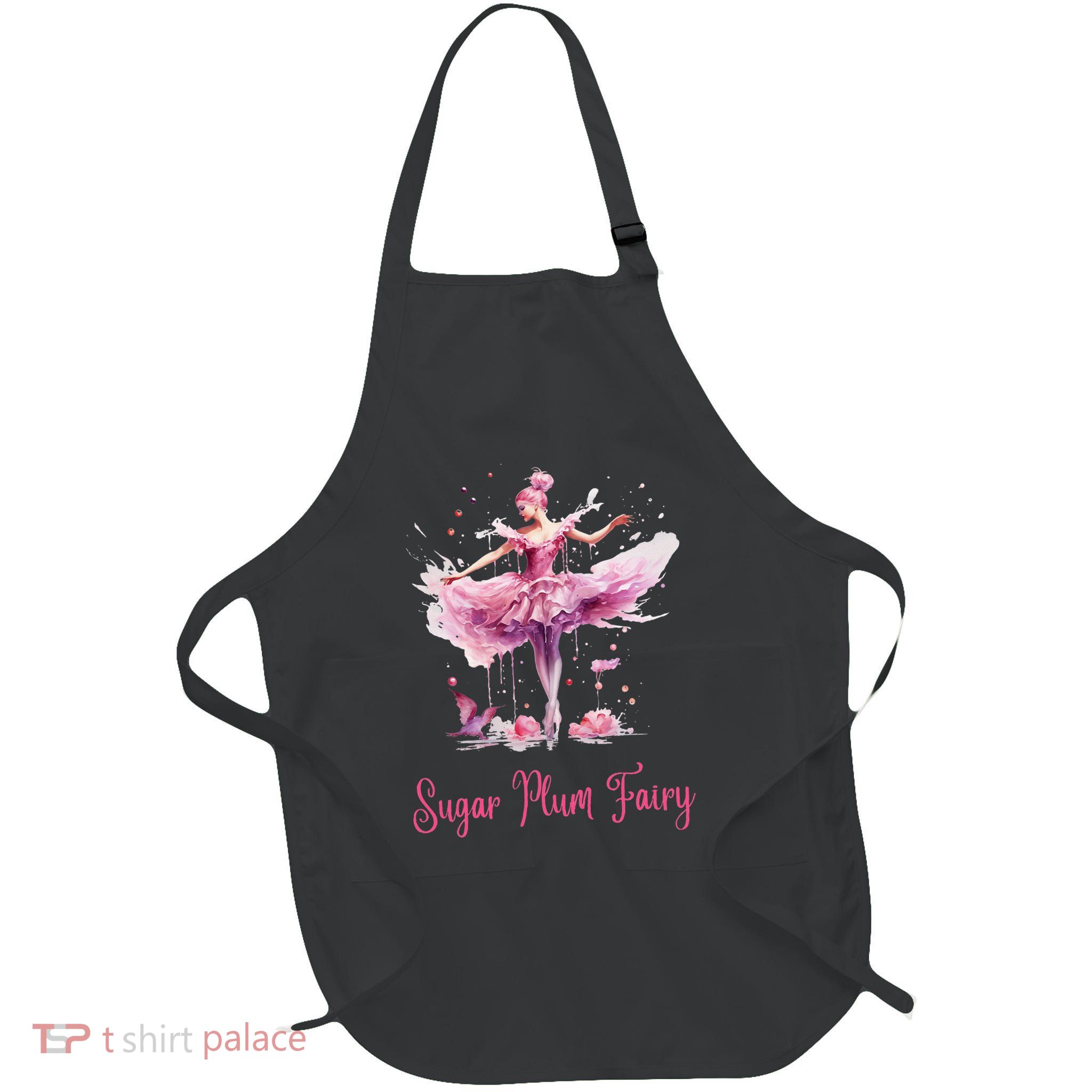 Sugar Plum Fairy Enchanting Nutcracker Ballet Fans Full-Length Apron With Pockets