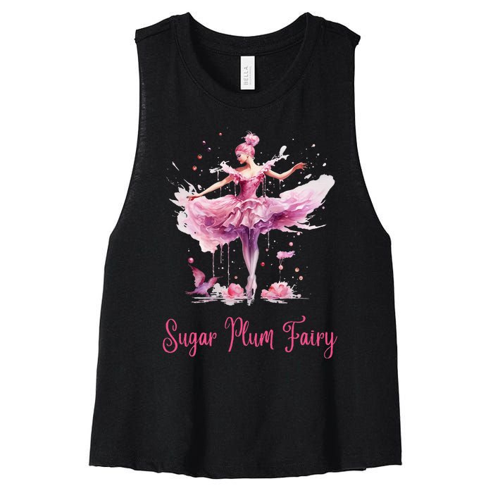 Sugar Plum Fairy Enchanting Nutcracker Ballet Fans Women's Racerback Cropped Tank