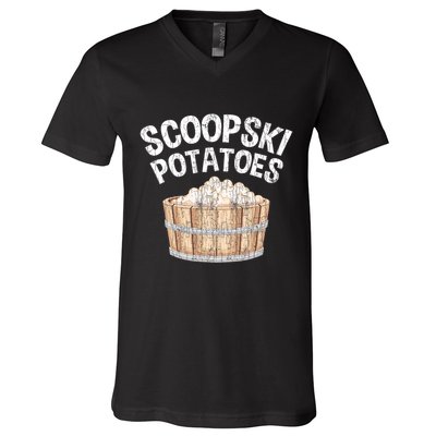 Scoopski Potato Funny Potatoes Vegetables Chips V-Neck T-Shirt