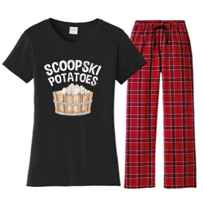 Scoopski Potato Funny Potatoes Vegetables Chips Women's Flannel Pajama Set