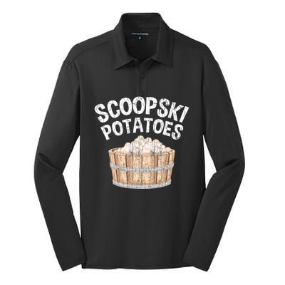 Scoopski Potato Funny Potatoes Vegetables Chips Silk Touch Performance Long Sleeve Polo