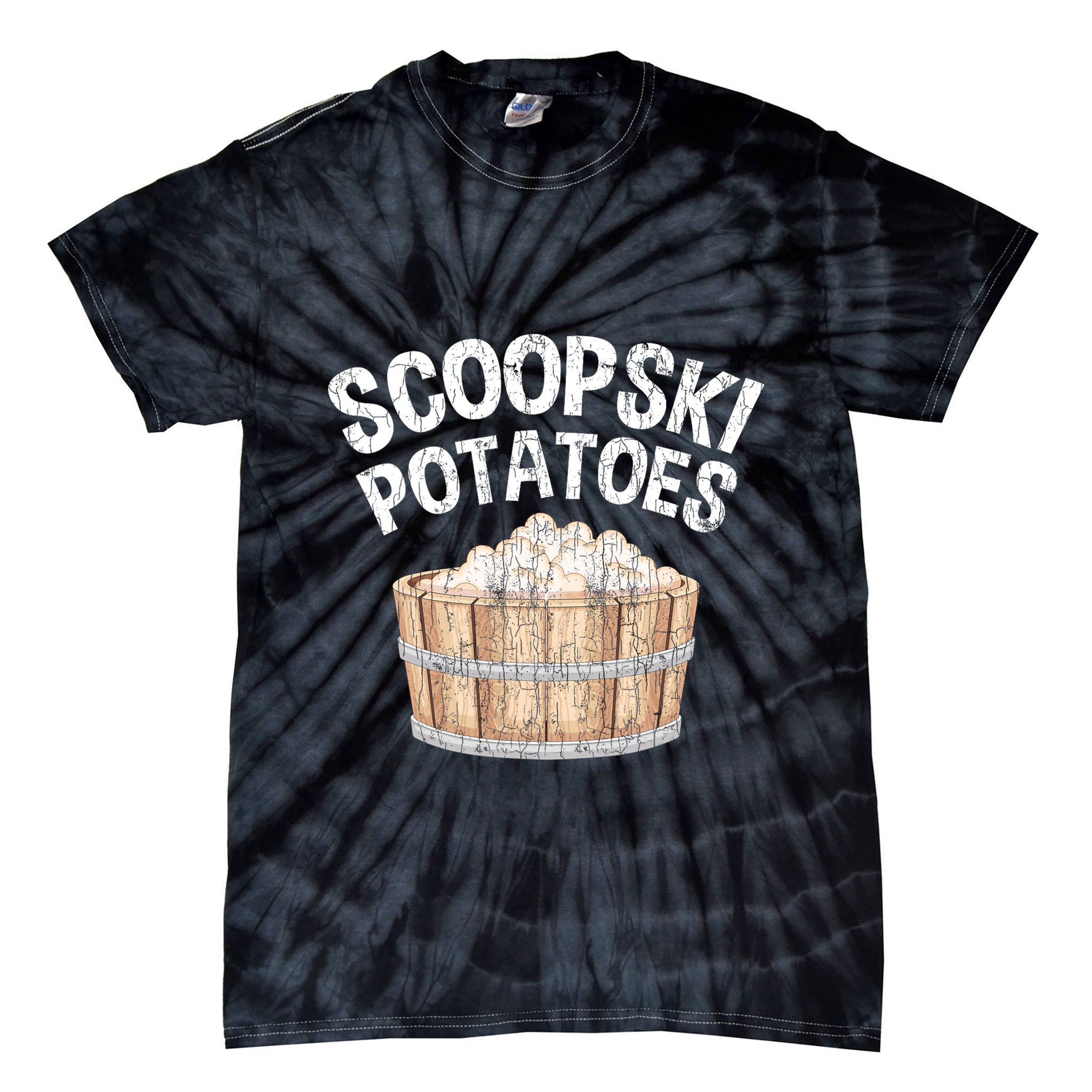 Scoopski Potato Funny Potatoes Vegetables Chips Tie-Dye T-Shirt