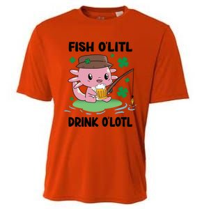 St Patricks Fish O'litl O'lotl Axolotl Fishing Funny Cute Gift Cooling Performance Crew T-Shirt