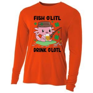 St Patricks Fish O'litl O'lotl Axolotl Fishing Funny Cute Gift Cooling Performance Long Sleeve Crew