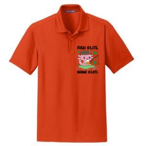 St Patricks Fish O'litl O'lotl Axolotl Fishing Funny Cute Gift Dry Zone Grid Polo