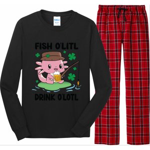 St Patricks Fish O'litl O'lotl Axolotl Fishing Funny Cute Gift Long Sleeve Pajama Set