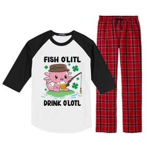 St Patricks Fish O'litl O'lotl Axolotl Fishing Funny Cute Gift Raglan Sleeve Pajama Set