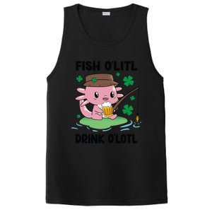 St Patricks Fish O'litl O'lotl Axolotl Fishing Funny Cute Gift PosiCharge Competitor Tank