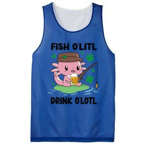 St Patricks Fish O'litl O'lotl Axolotl Fishing Funny Cute Gift Mesh Reversible Basketball Jersey Tank