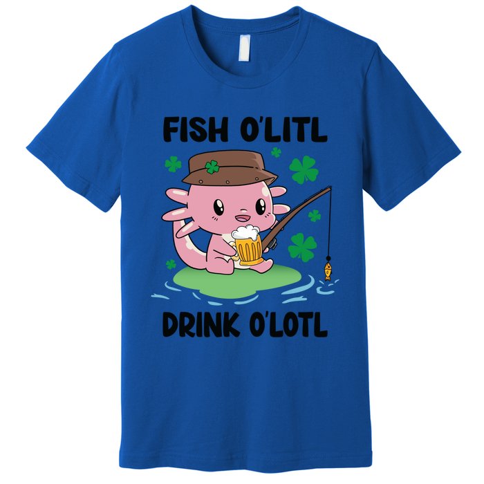 St Patricks Fish O'litl O'lotl Axolotl Fishing Funny Cute Gift Premium T-Shirt