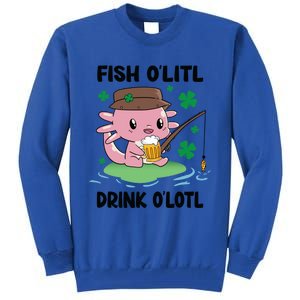 St Patricks Fish O'litl O'lotl Axolotl Fishing Funny Cute Gift Tall Sweatshirt