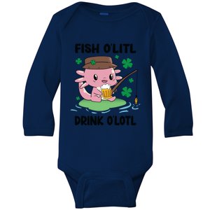 St Patricks Fish O'litl O'lotl Axolotl Fishing Funny Cute Gift Baby Long Sleeve Bodysuit