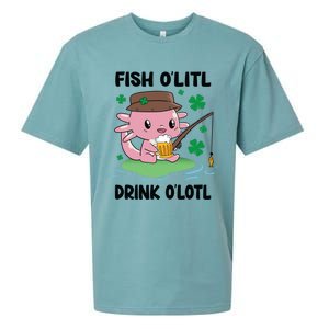 St Patricks Fish O'litl O'lotl Axolotl Fishing Funny Cute Gift Sueded Cloud Jersey T-Shirt