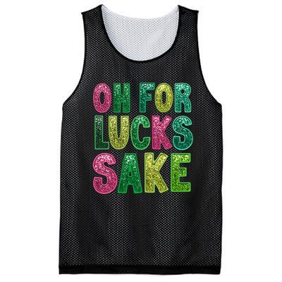 St. PatrickS Funny Oh For Lucks Sake Clover Printed Mesh Reversible Basketball Jersey Tank