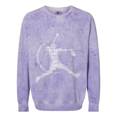 Softball Pitcher Fastpitch T Softball Mom Colorblast Crewneck Sweatshirt