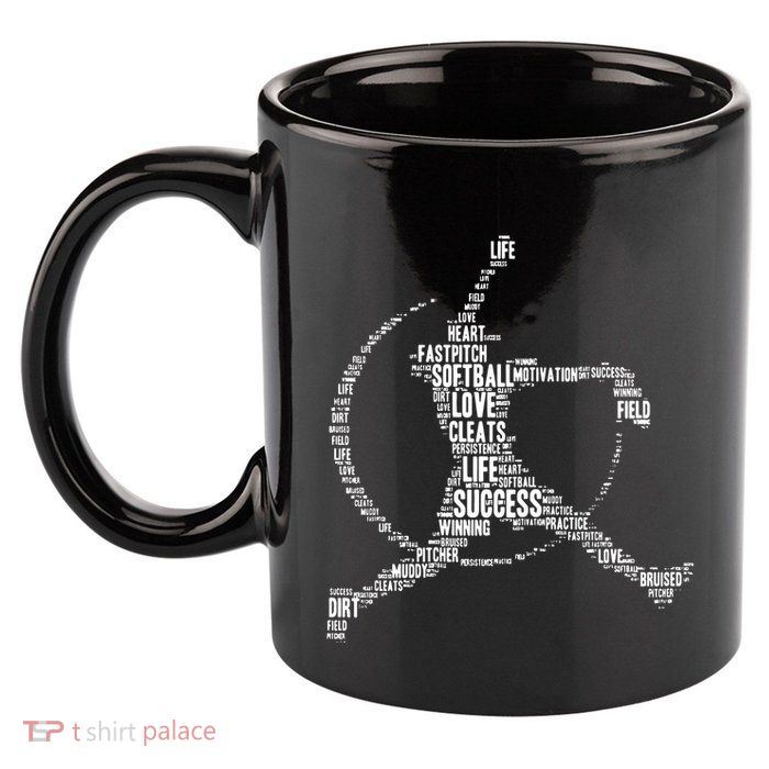 Softball Pitcher Fastpitch T Softball Mom 11oz C Handle Ceramic Mug