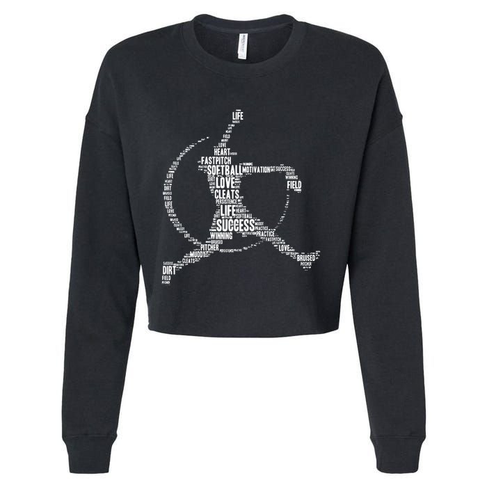 Softball Pitcher Fastpitch T Softball Mom Cropped Pullover Crew