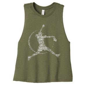 Softball Pitcher Fastpitch T Softball Mom Women's Racerback Cropped Tank