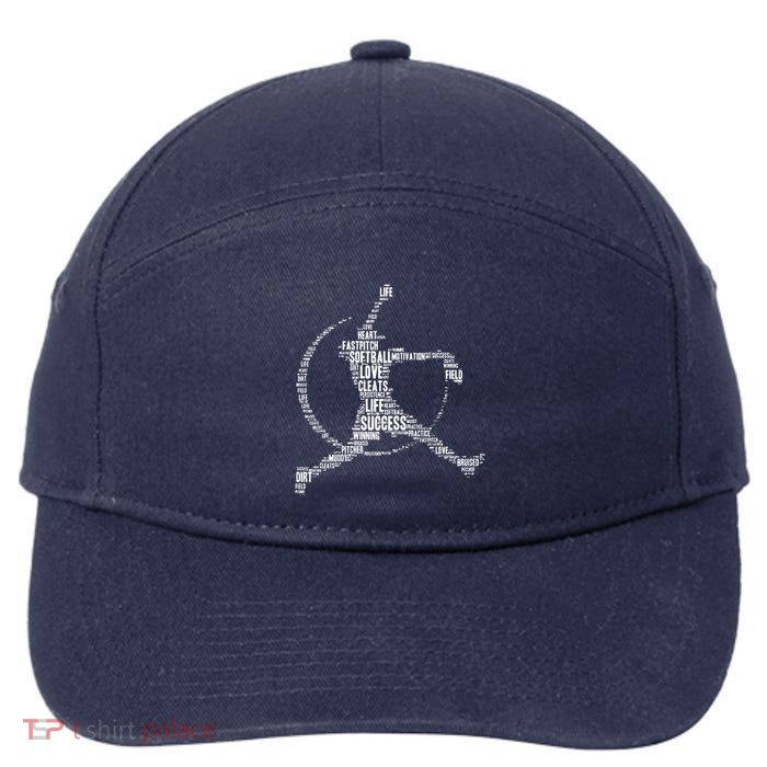 Softball Pitcher Fastpitch T Softball Mom 7-Panel Snapback Hat