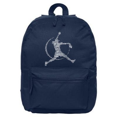 Softball Pitcher Fastpitch T Softball Mom 16 in Basic Backpack