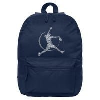 Softball Pitcher Fastpitch T Softball Mom 16 in Basic Backpack
