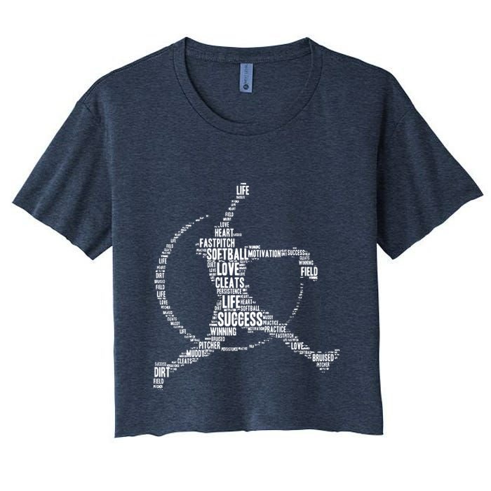 Softball Pitcher Fastpitch T Softball Mom Crop Top