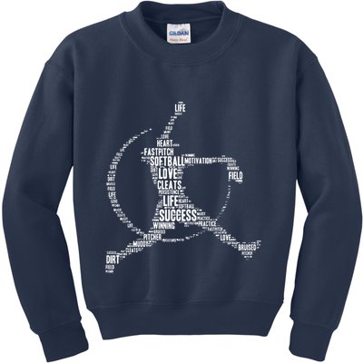 Softball Pitcher Fastpitch T Softball Mom Kids Sweatshirt