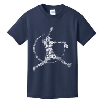Softball Pitcher Fastpitch T Softball Mom Kids T-Shirt