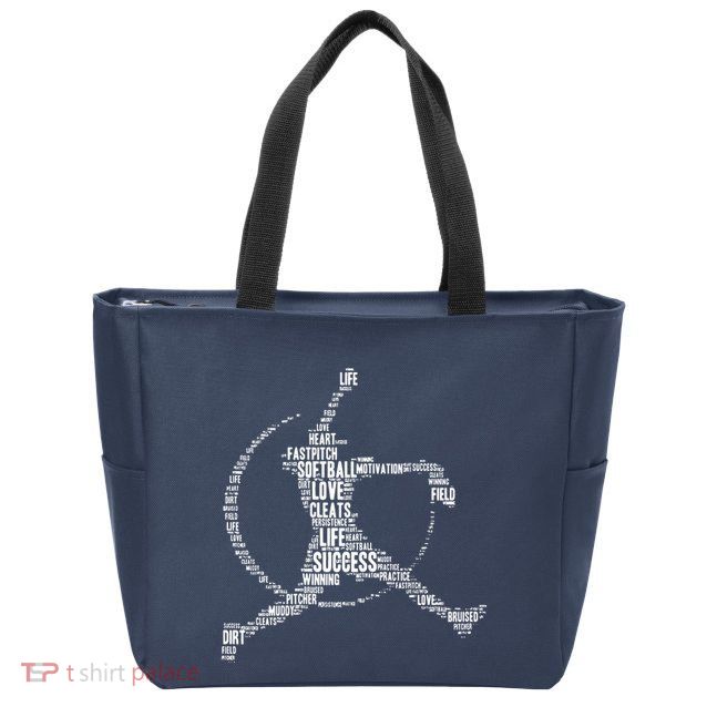Softball Pitcher Fastpitch T Softball Mom Zip Tote Bag