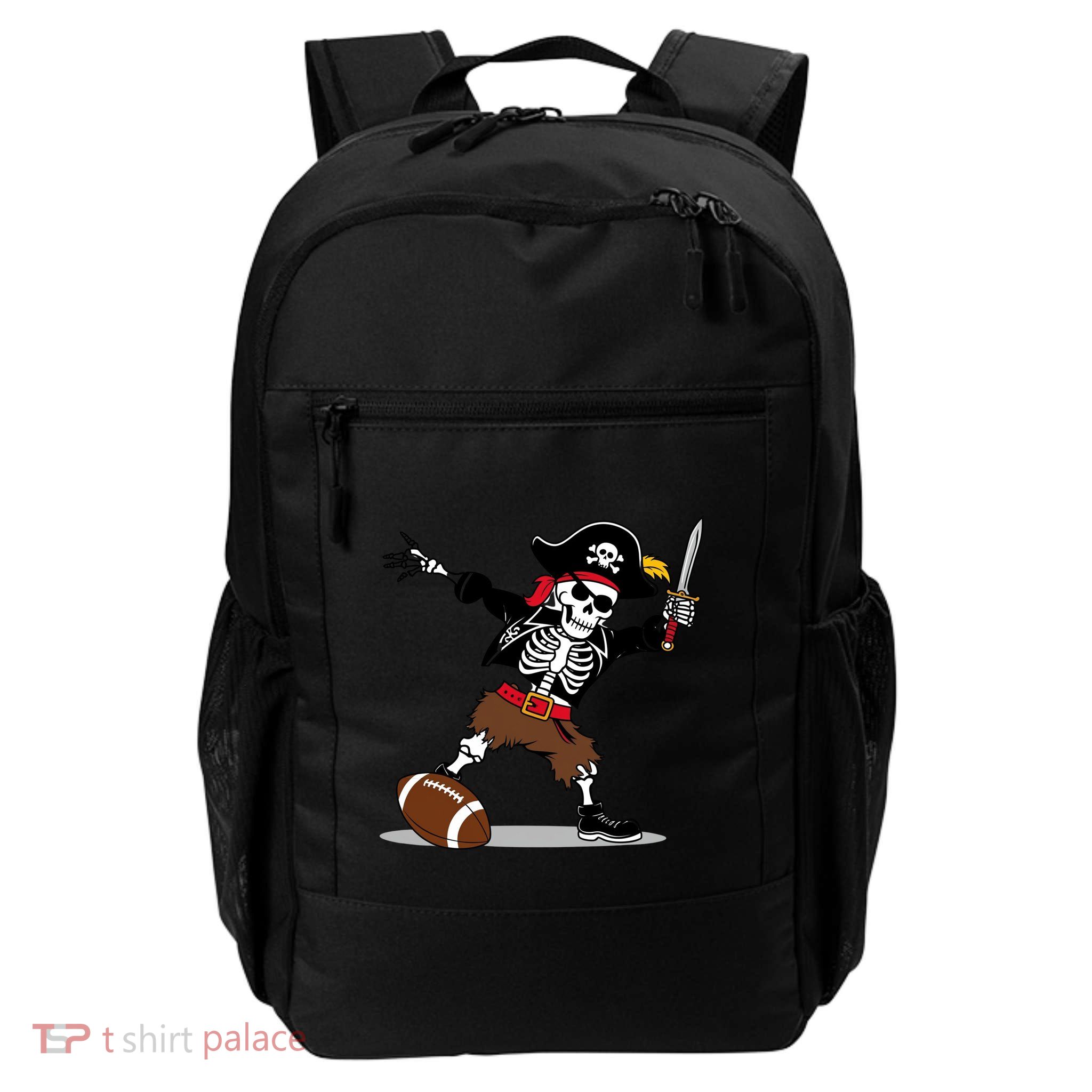 Skeleton Pirate Football Halloween Costume Design Backpack