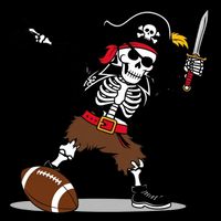 Skeleton Pirate Football Halloween Costume Design 16 in Basic Backpack