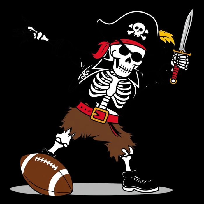 Skeleton Pirate Football Halloween Costume Design 16 in Basic Backpack