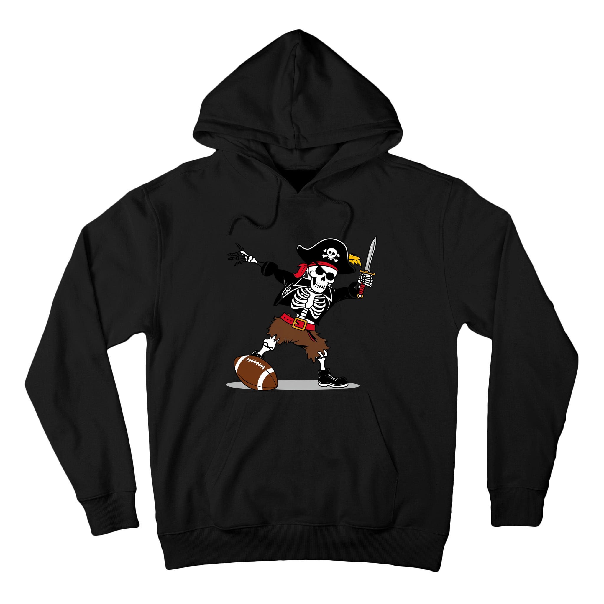Skeleton Pirate Football Halloween Costume Design Tall Hoodie