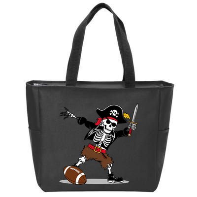Skeleton Pirate Football Halloween Costume Design Zip Tote Bag