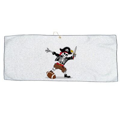 Skeleton Pirate Football Halloween Costume Design Large Microfiber Waffle Golf Towel