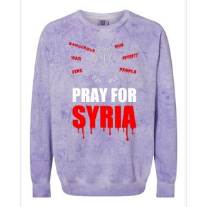 Support Pray For Syria Country Design Colorblast Crewneck Sweatshirt