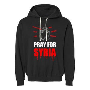 Support Pray For Syria Country Design Garment-Dyed Fleece Hoodie