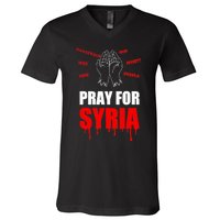 Support Pray For Syria Country Design V-Neck T-Shirt