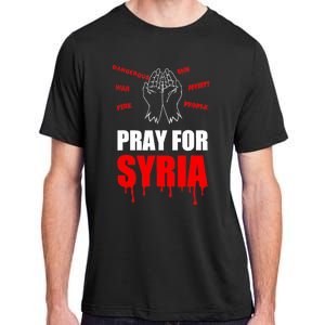 Support Pray For Syria Country Design Adult ChromaSoft Performance T-Shirt